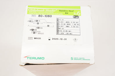 Terumo 80-1060 GlideSheath Slender SS-Kit 6F x 10cm, 21G - Box of 5